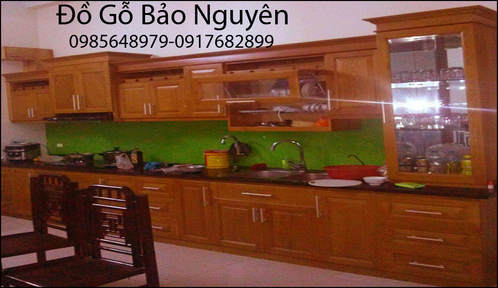 tủ bếp gỗ tần bì đẹp M7